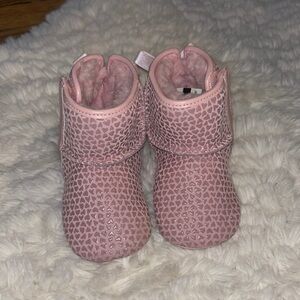 UGG Pink Textured Ankle Boots for Kids